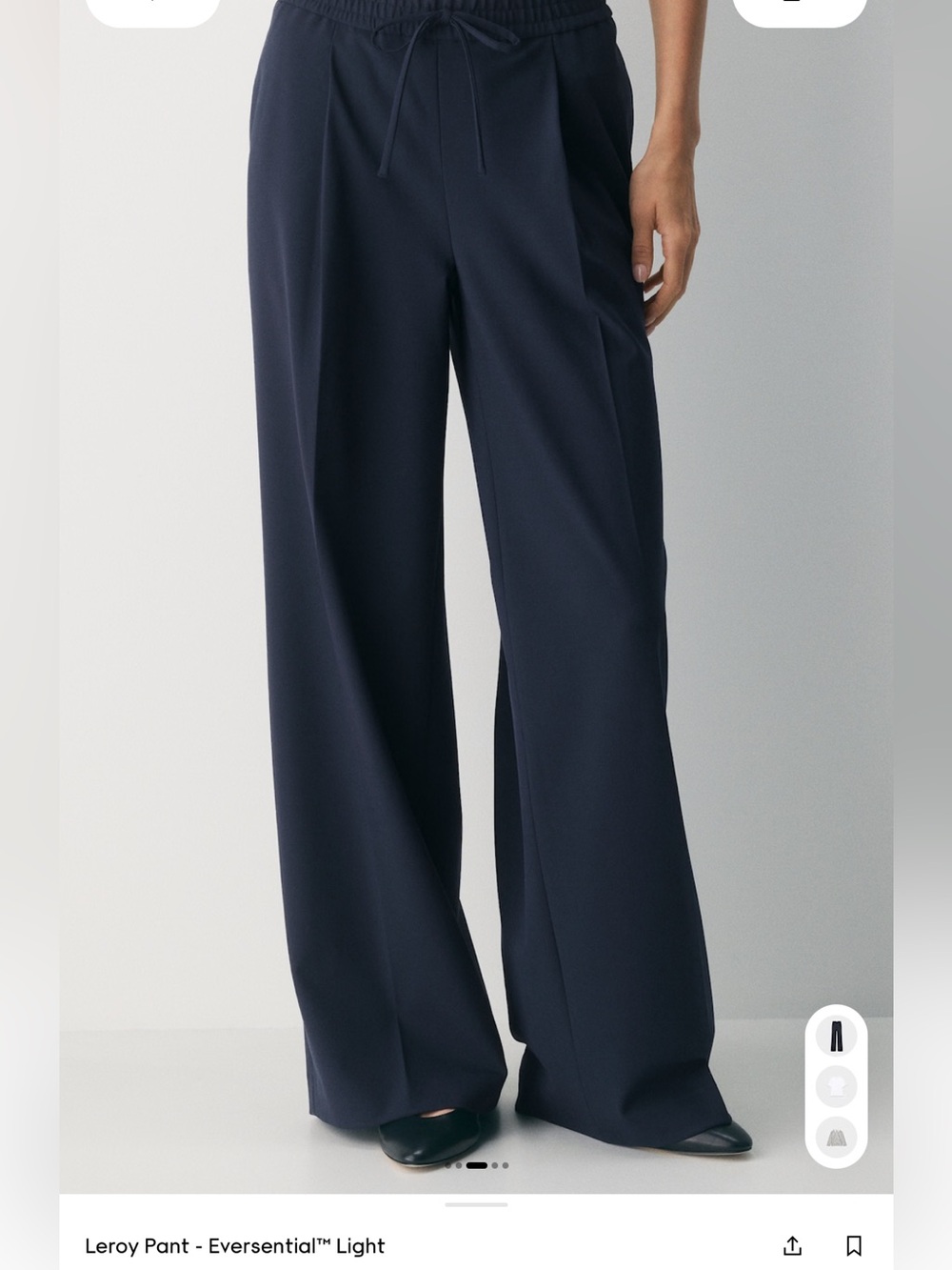 NWT Aritzia Leroy Wide-Leg Pants - Navy